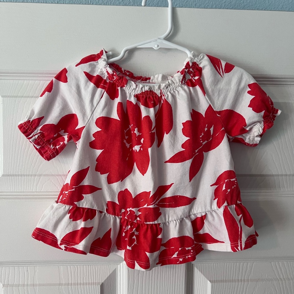 Carter’s Floral Orange/Red and White Kids Top